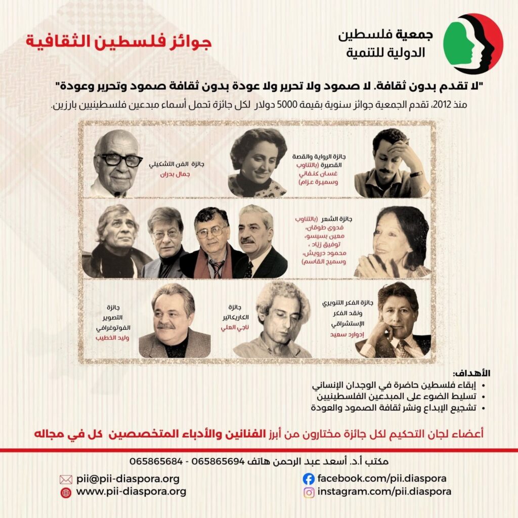 fb_img_17656445312781410100254935606109-1024x1024 (مسابقة) جوائز فلسطين الثقافية – الرواية والشعر والفنون